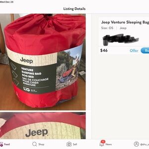 Jeep Red Venture Sleeping Bag for Dogs Size LG